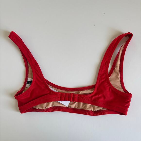 J.Crew Heritage Red Scoopneck Bikini Top Women's Swimwear Size Small NWT - Picture 5 of 8